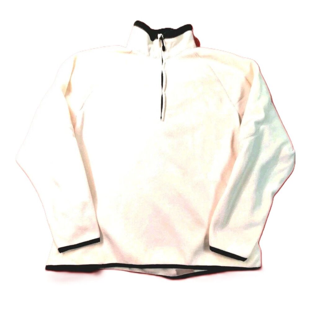 Old Navy Sherpa Fleece Pullover Mens XXL Cream 1/4 Zip Jacket Cozy Pullover